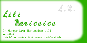 lili maricsics business card